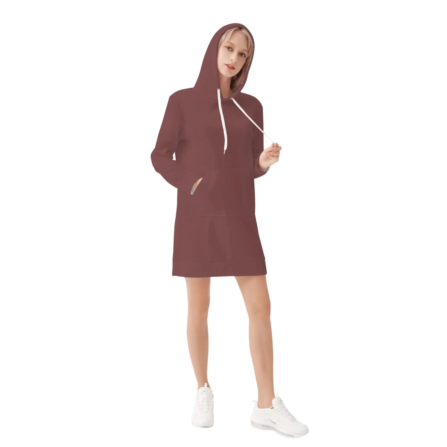 auburn-damen-hoodiekleid-warmes-velvet-kapuzenkleid-aus-weichem-samt-fleece-hoodiekleid-jlr-design-4 - JLR Design
