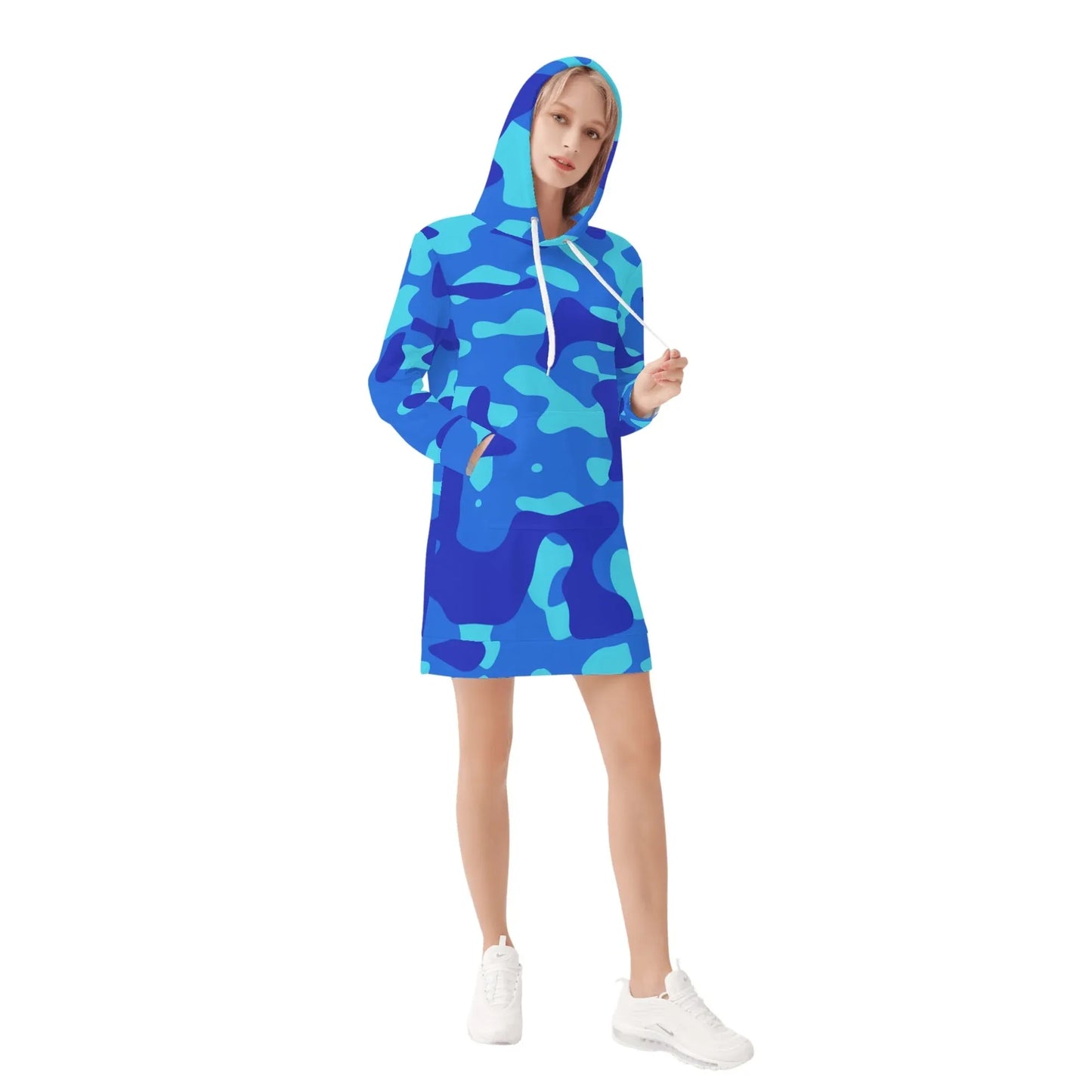 blue-camouflage-damen-hoodiekleid-warmes-velvet-kapuzenkleid-aus-weichem-samt-fleece-hoodiekleid-jlr-design-4 - JLR Design