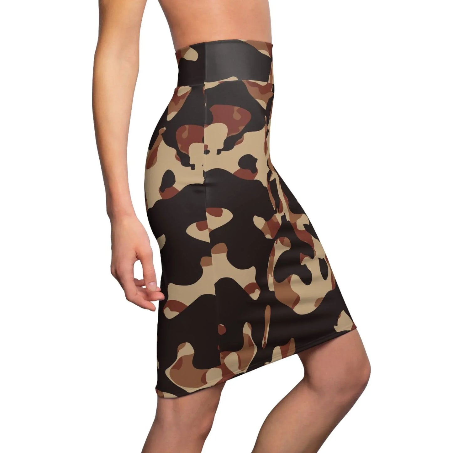 brown-camouflage-bleistiftrock-fur-damen-eleganter-mid-waist-rock-mit-stretch-komfort-bleistiftrock-jlr-design-7 - JLR Design
