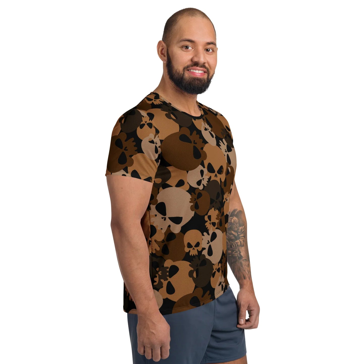 brown-skull-sport-t-shirt-fur-herren-sport-t-shirt-jlr-design-10 - JLR Design