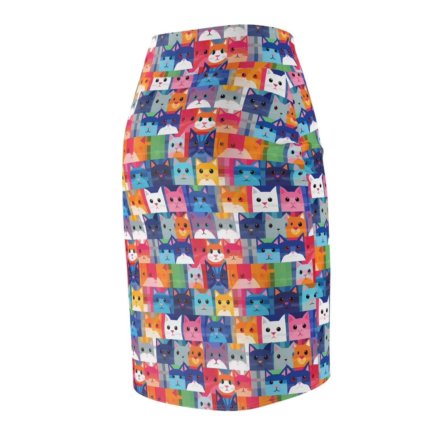 colorful-cat-v1-bleistiftrock-fur-damen-eleganter-mid-waist-rock-mit-stretch-komfort-bleistiftrock-jlr-design-7 - JLR Design