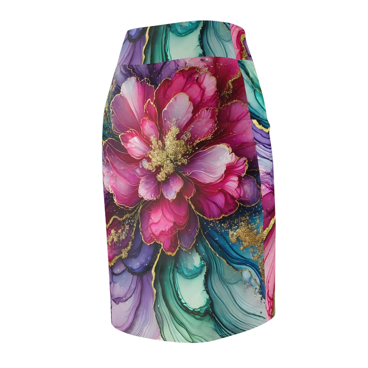 cosmic-blossom-bleistiftrock-fur-damen-eleganter-mid-waist-rock-mit-stretch-komfort-bleistiftrock-jlr-design-7 - JLR Design