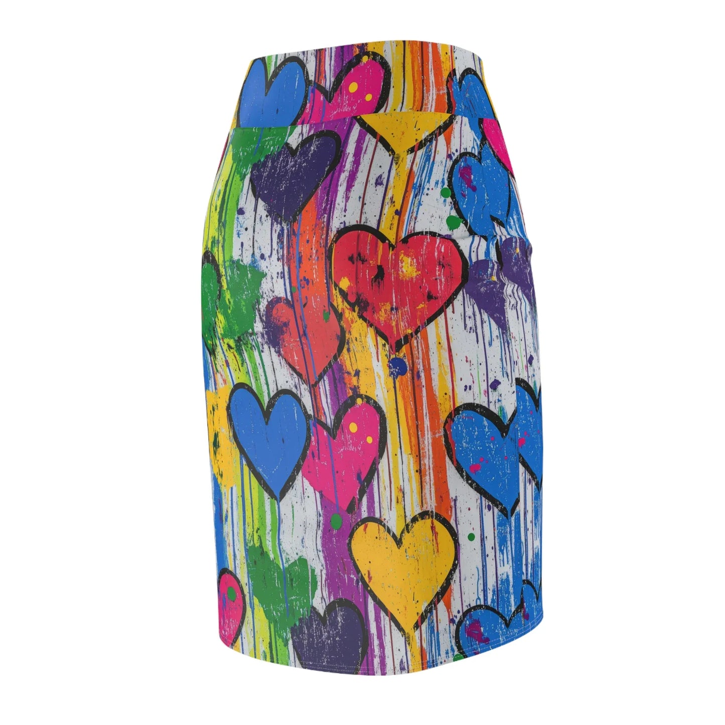 graffiti-hearts-v5-bleistiftrock-fur-damen-eleganter-mid-waist-rock-mit-stretch-komfort-bleistiftrock-jlr-design-7 - JLR Design