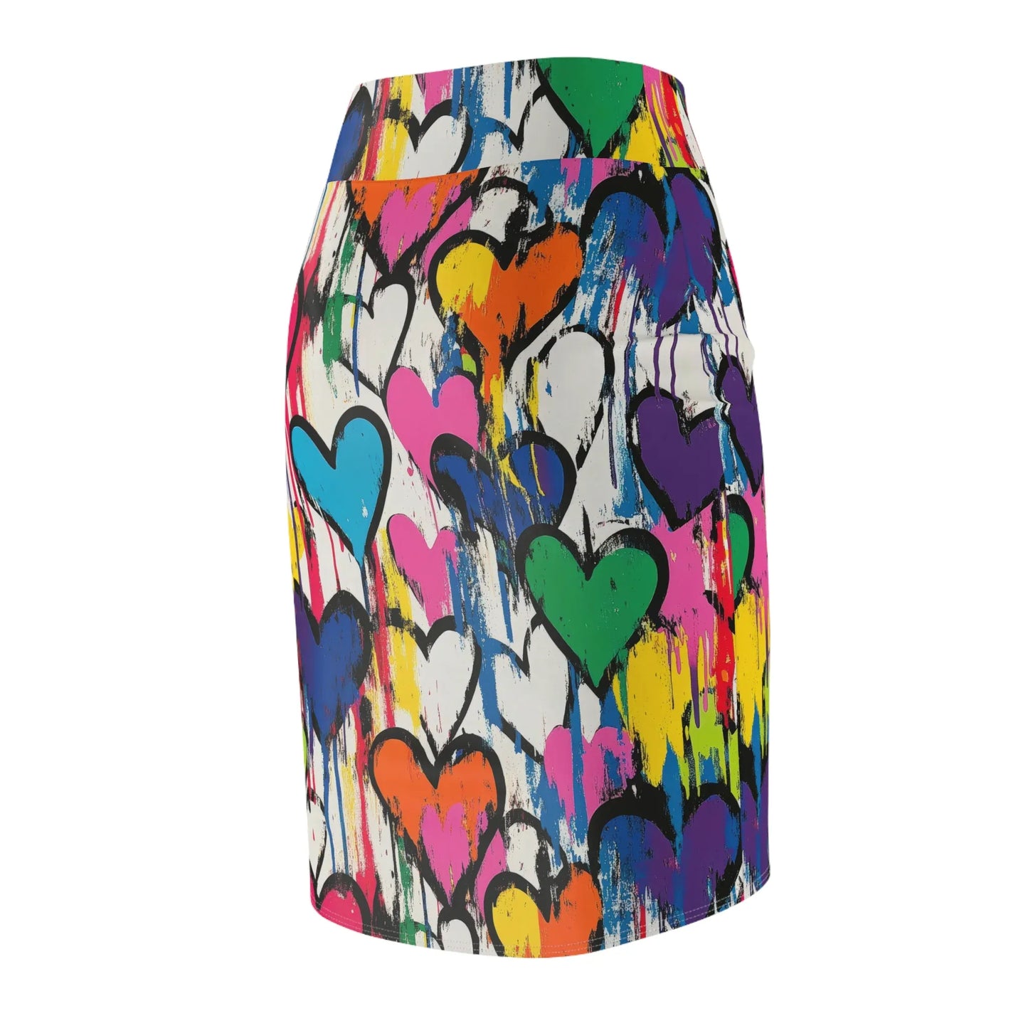graffiti-hearts-v7-bleistiftrock-fur-damen-eleganter-mid-waist-rock-mit-stretch-komfort-bleistiftrock-jlr-design-7 - JLR Design