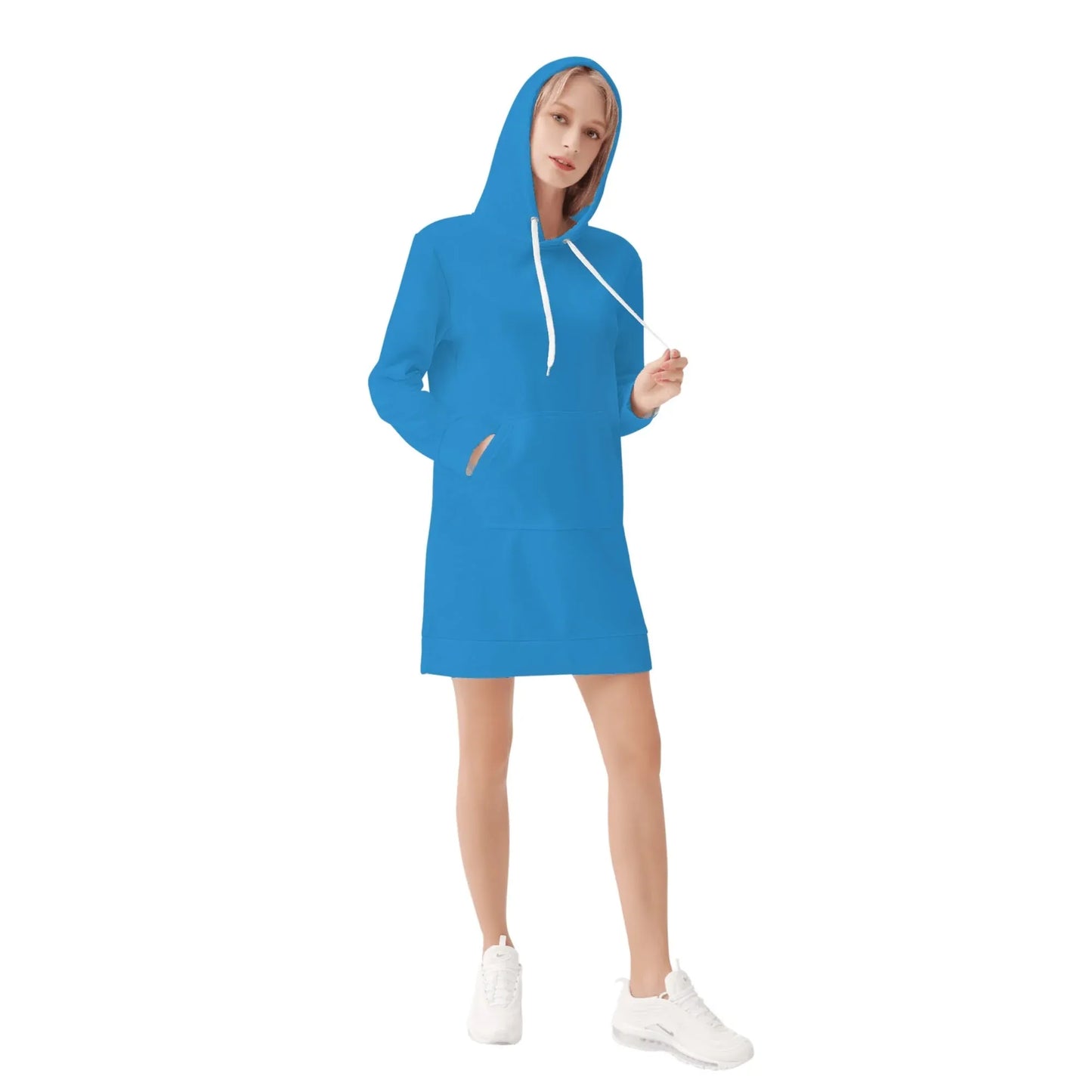 navy-blue-damen-hoodiekleid-warmes-velvet-kapuzenkleid-aus-weichem-samt-fleece-hoodiekleid-jlr-design-4 - JLR Design