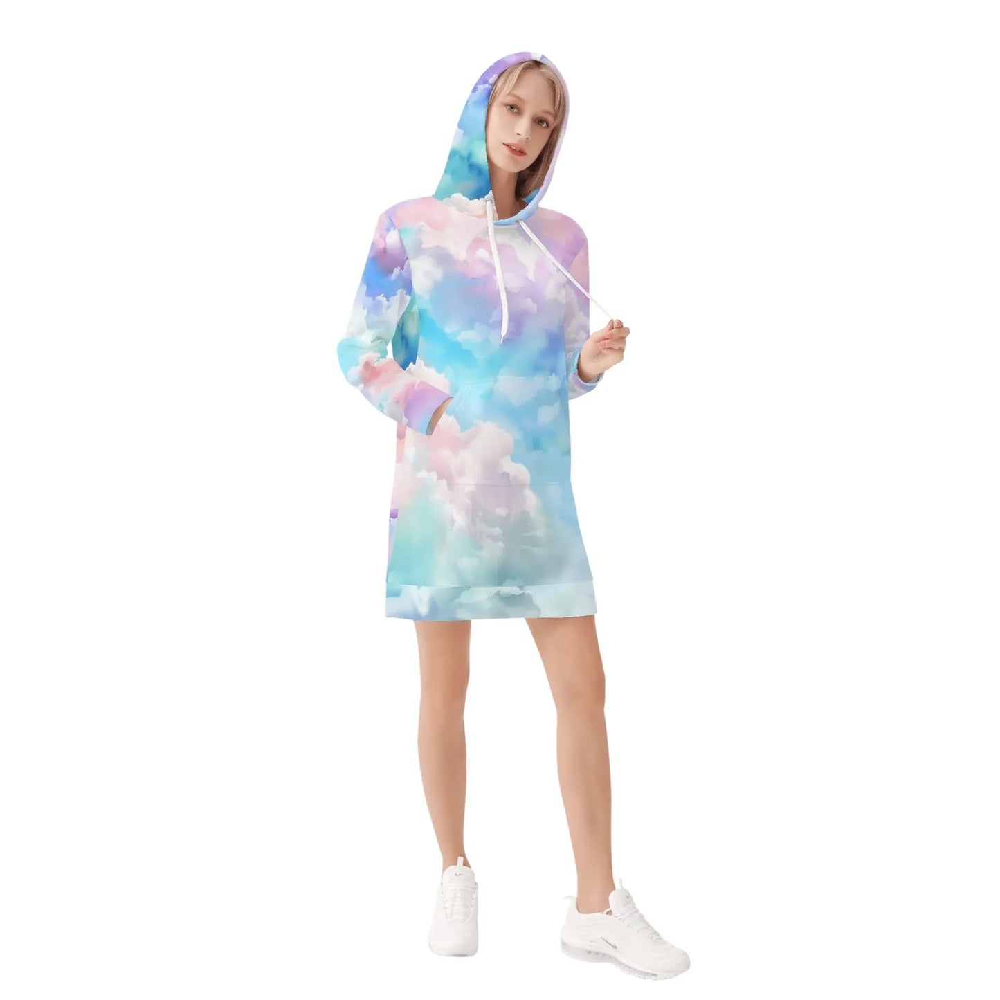 soft-clouds-damen-hoodiekleid-warmes-velvet-kapuzenkleid-aus-weichem-samt-fleece-hoodiekleid-jlr-design-4 - JLR Design