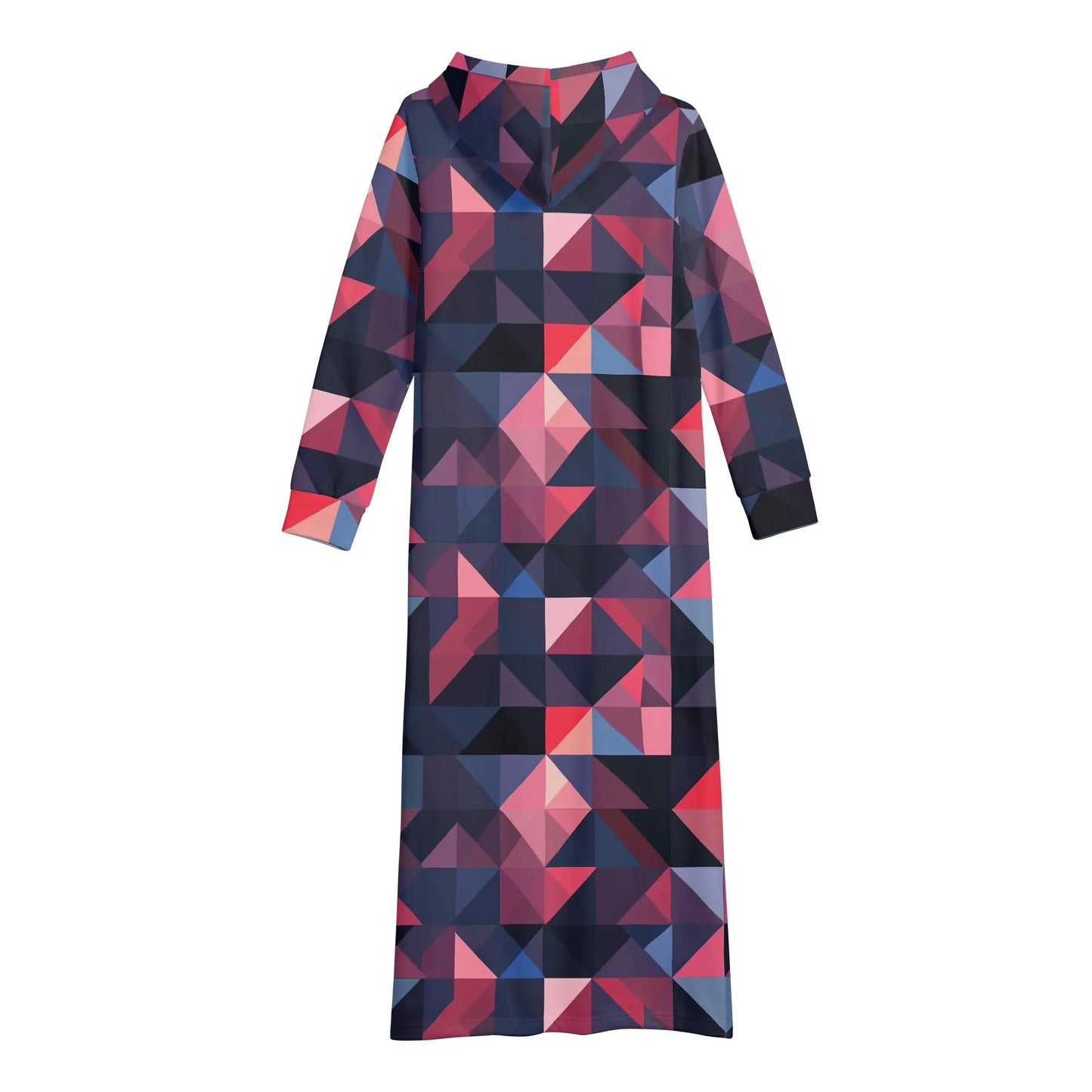 triangle-v1-damen-maxi-hoodiekleid-knochellanges-kapuzenkleid-aus-weich-angerautem-fleece-hoodiekleid-jlr-design-5 - JLR Design