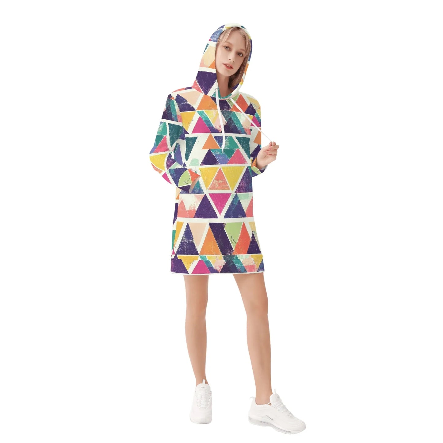 triangle-v3-damen-hoodiekleid-warmes-velvet-kapuzenkleid-aus-weichem-samt-fleece-hoodiekleid-jlr-design-4 - JLR Design