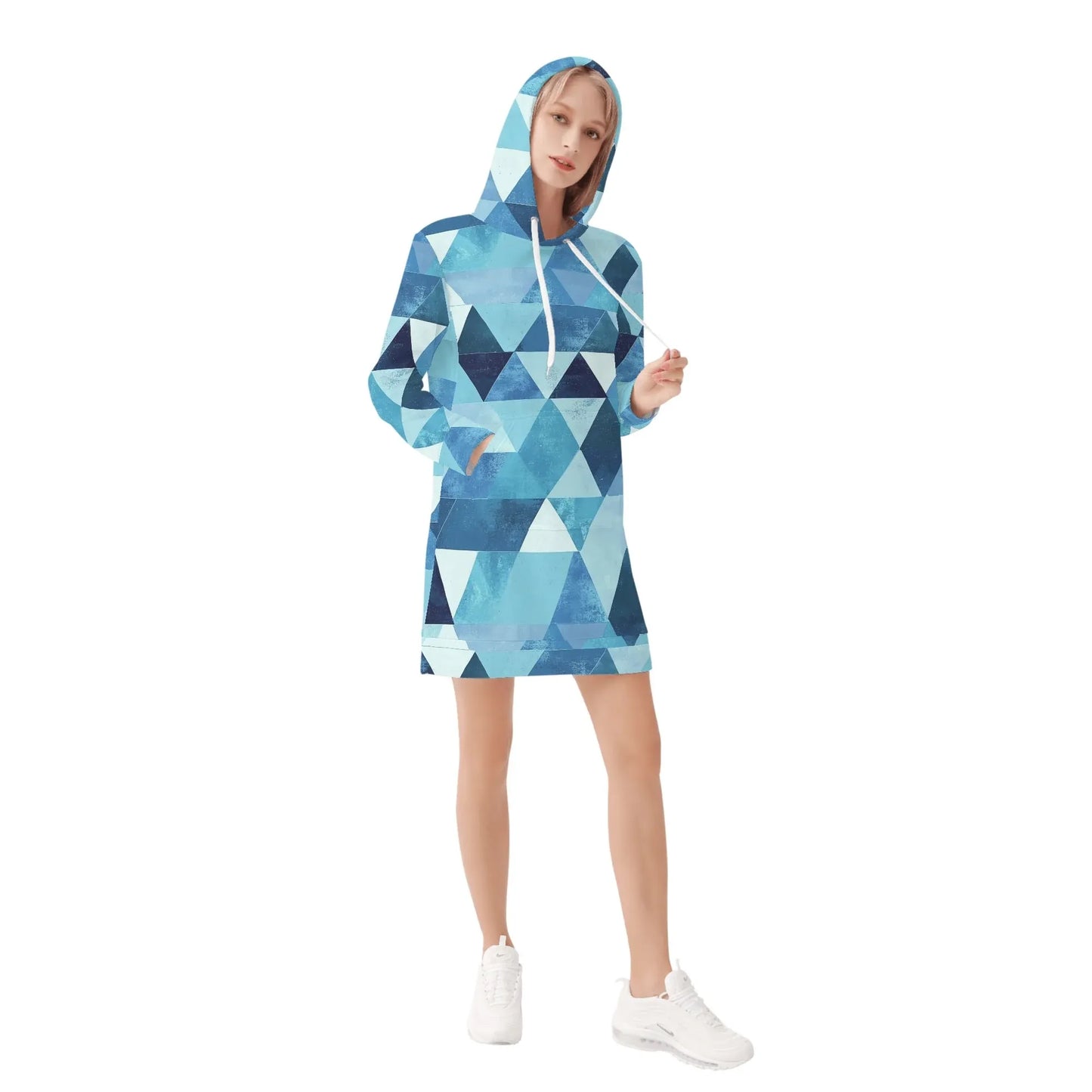triangle-v4-damen-hoodiekleid-warmes-velvet-kapuzenkleid-aus-weichem-samt-fleece-hoodiekleid-jlr-design-4 - JLR Design