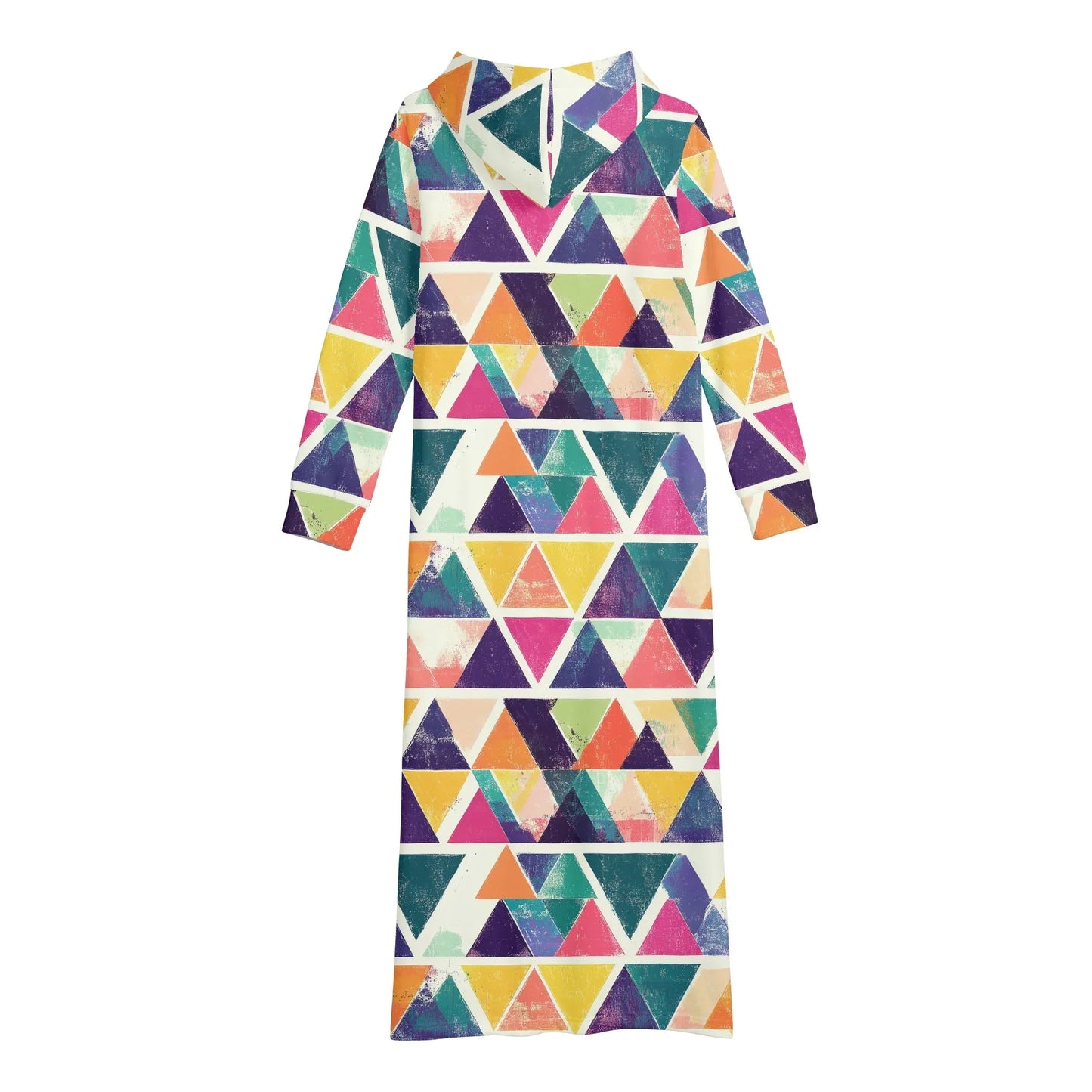 triangle-v4-damen-maxi-hoodiekleid-knochellanges-kapuzenkleid-aus-weich-angerautem-fleece-hoodiekleid-jlr-design-5 - JLR Design