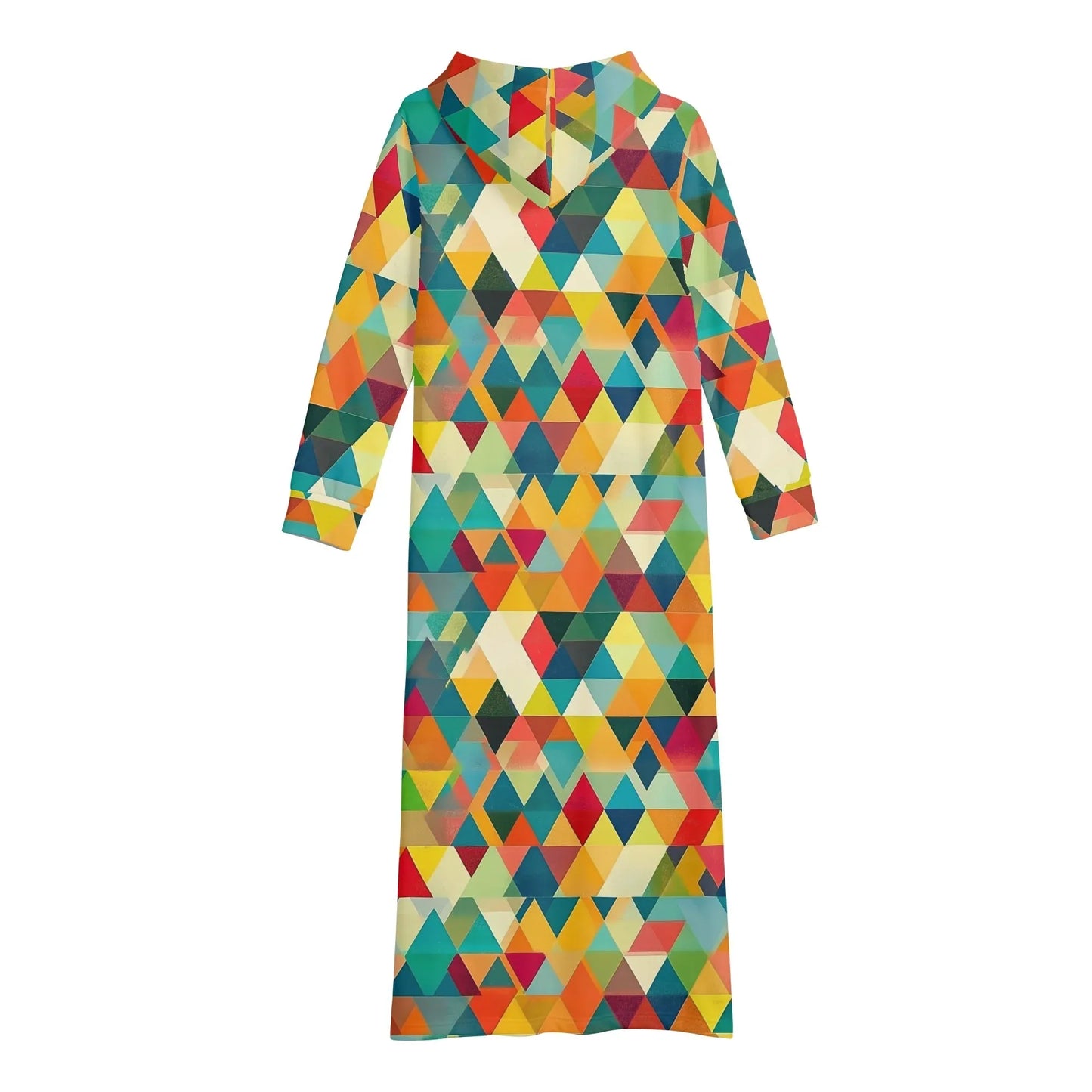 triangle-v5-damen-maxi-hoodiekleid-knochellanges-kapuzenkleid-aus-weich-angerautem-fleece-hoodiekleid-jlr-design-5 - JLR Design