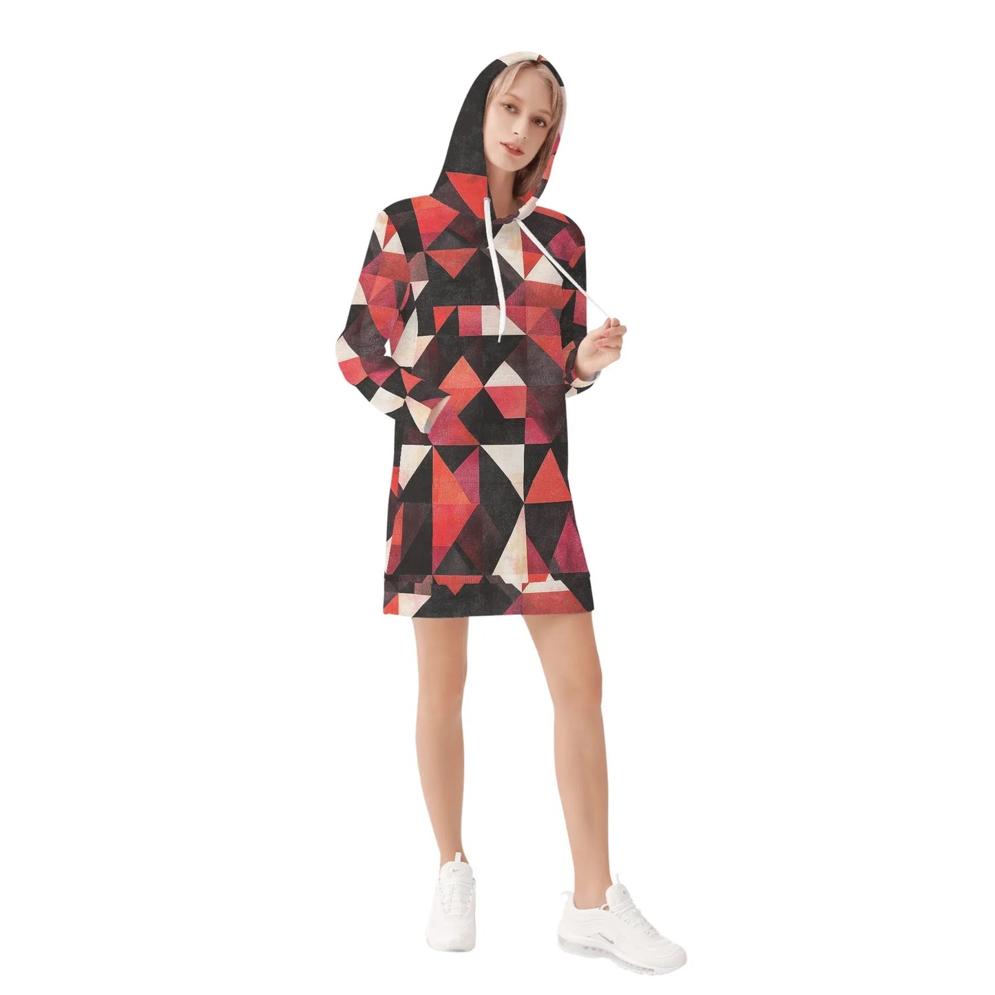 triangle-v6-damen-hoodiekleid-warmes-velvet-kapuzenkleid-aus-weichem-samt-fleece-hoodiekleid-jlr-design-4 - JLR Design