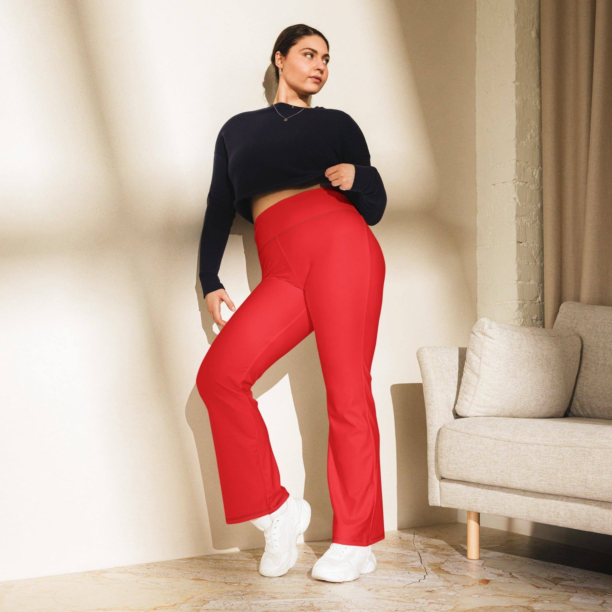alizarinrote-high-waist-flare-leggings-flare-leggings-jlr-design-3 - JLR Design
