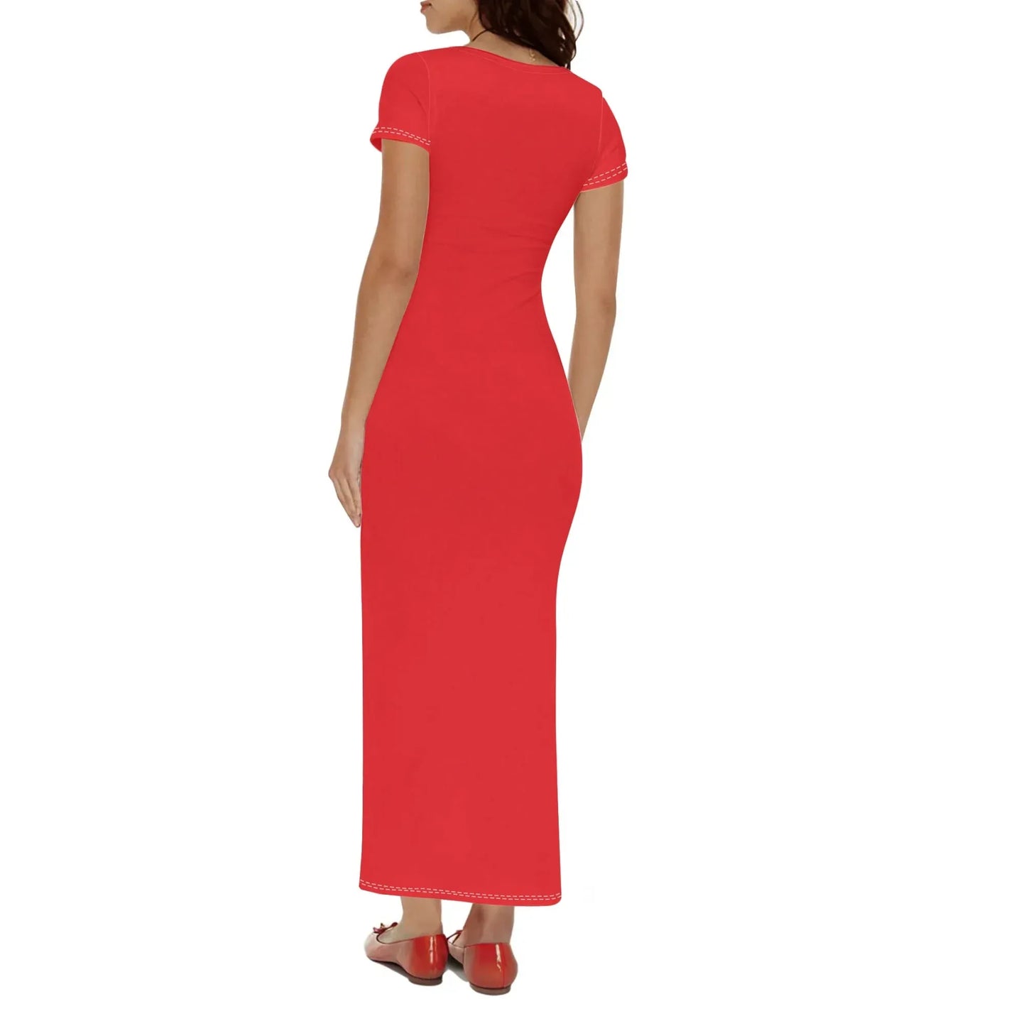 alizarinrotes-short-sleeve-long-dress-long-dress-jlr-design-2 - JLR Design