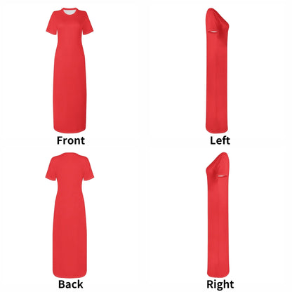 alizarinrotes-short-sleeve-long-dress-long-dress-jlr-design-7 - JLR Design