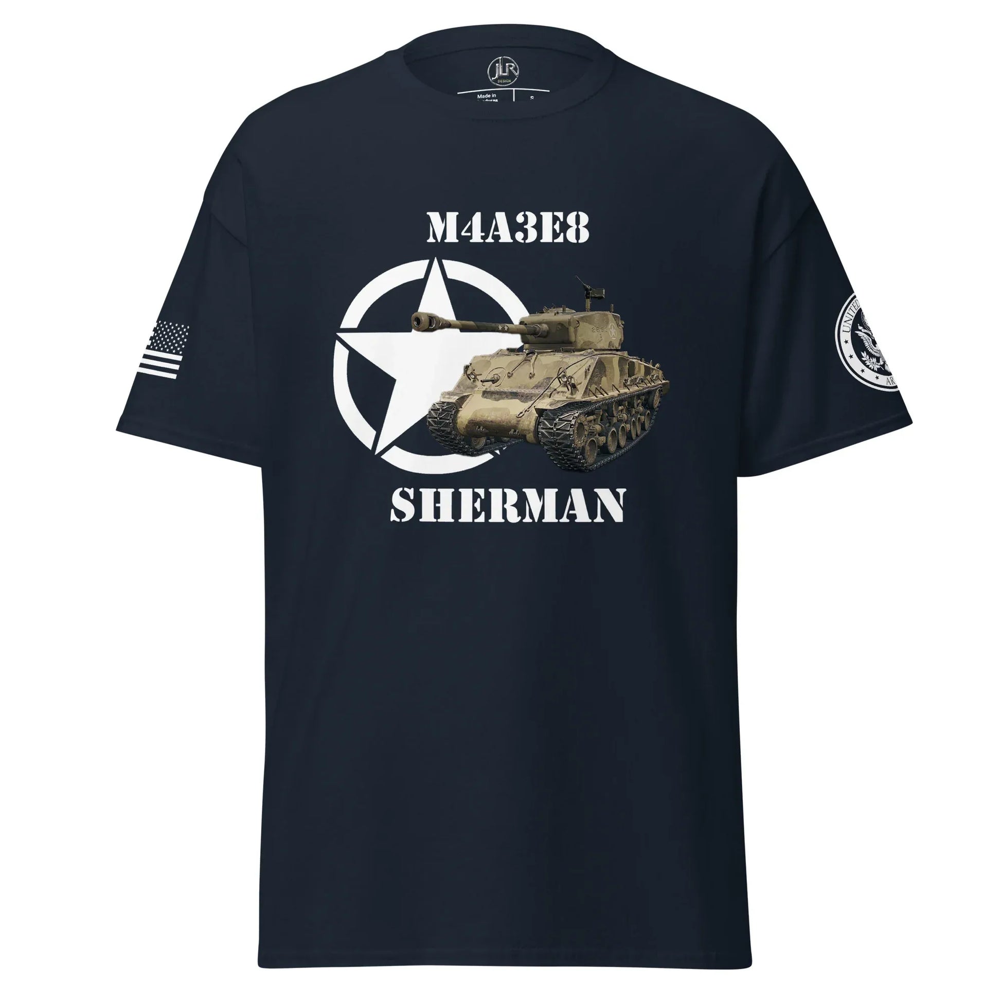 amerikanischer-mittlerer-panzer-m4a3e8-sherman-t-shirt-t-shirt-jlr-design-4 - JLR Design