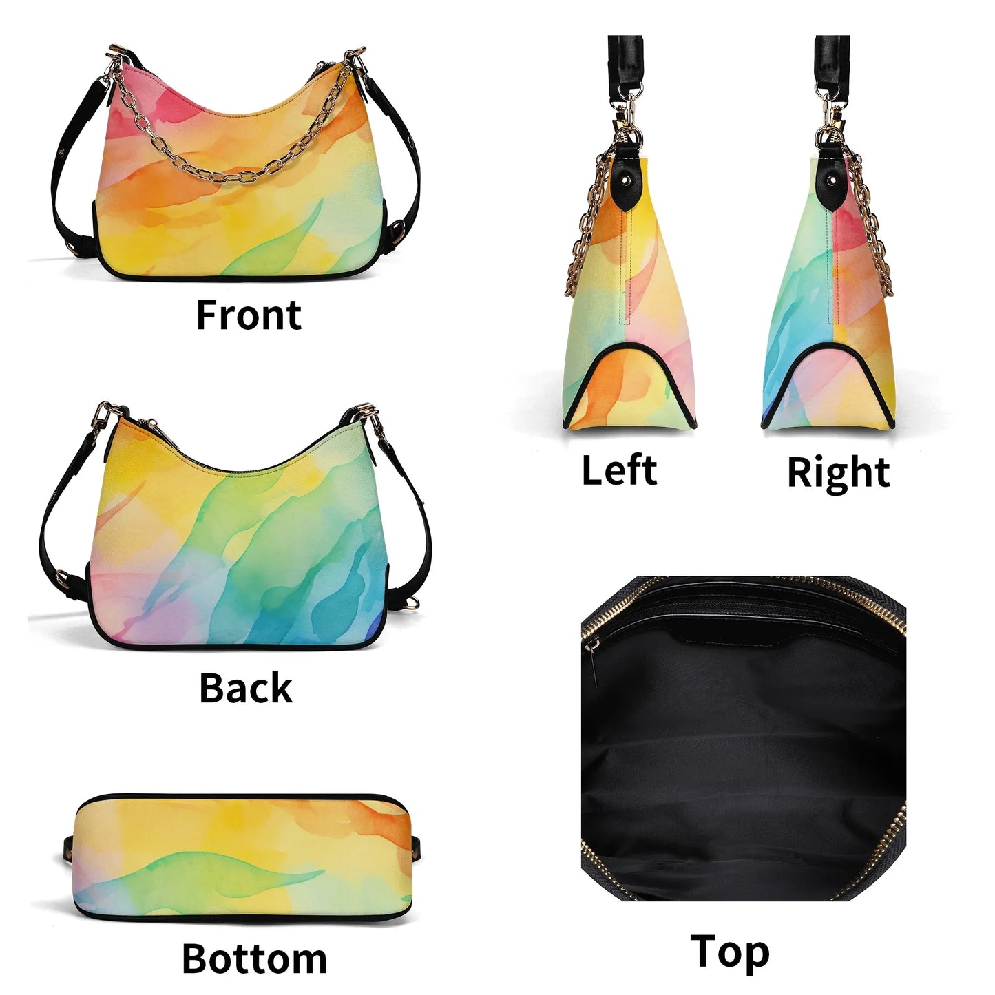 aquarell-regenbogen-elegante-umhangetasche-mit-kette-umhangetasche-jlr-design-6 - JLR Design
