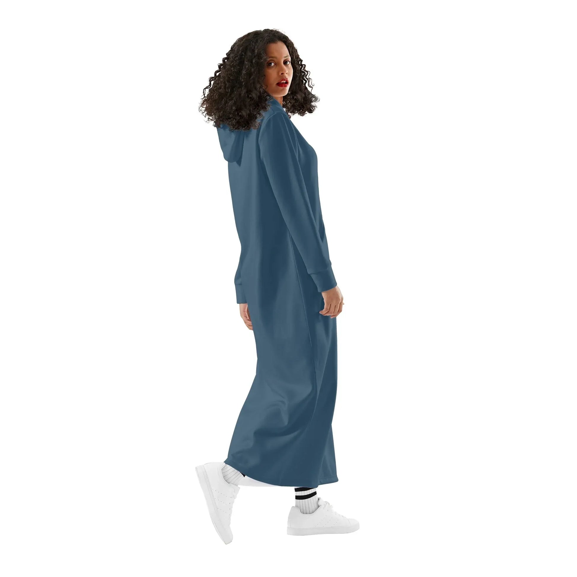 arapawa-damen-maxi-hoodiekleid-knochellanges-kapuzenkleid-aus-weich-angerautem-fleece-hoodiekleid-jlr-design-3 - JLR Design