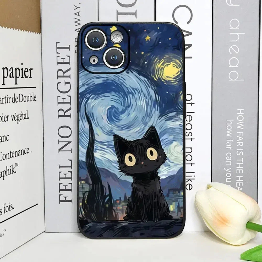 artistic-black-cat-starry-night-moon-handyhulle-fur-iphone-7-8-11-12-13-14-15-16-minipluspropromax-handyhulle-jlr-design-1 - JLR Design