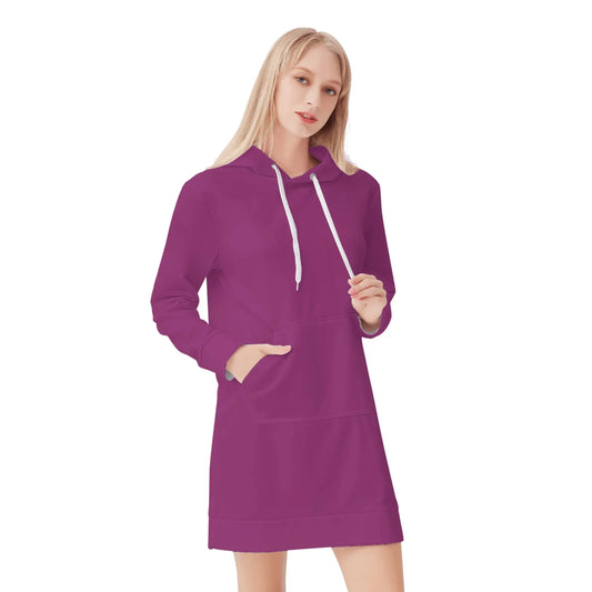 aubergine-damen-hoodiekleid-warmes-velvet-kapuzenkleid-aus-weichem-samt-fleece-hoodiekleid-jlr-design-1 - JLR Design