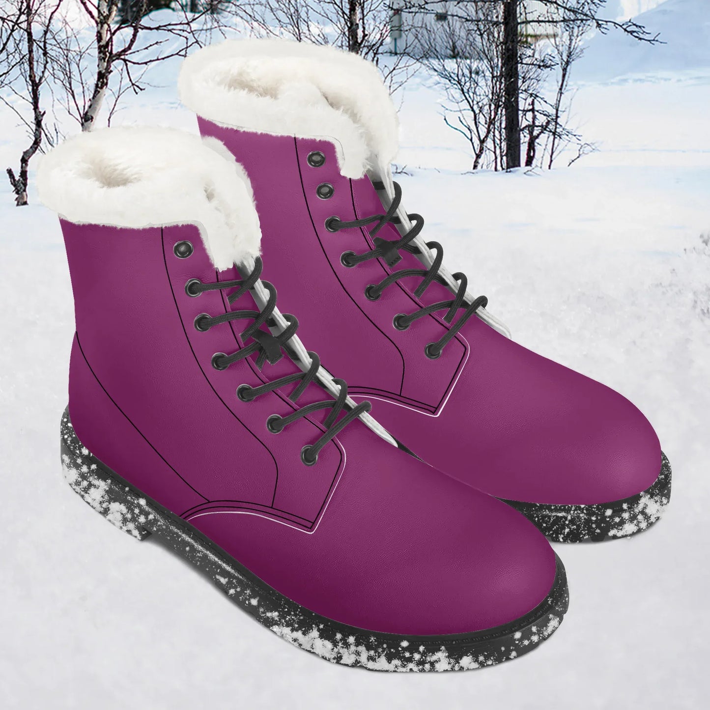 aubergine-faux-fur-leder-boots-boots-jlr-design-1 - JLR Design