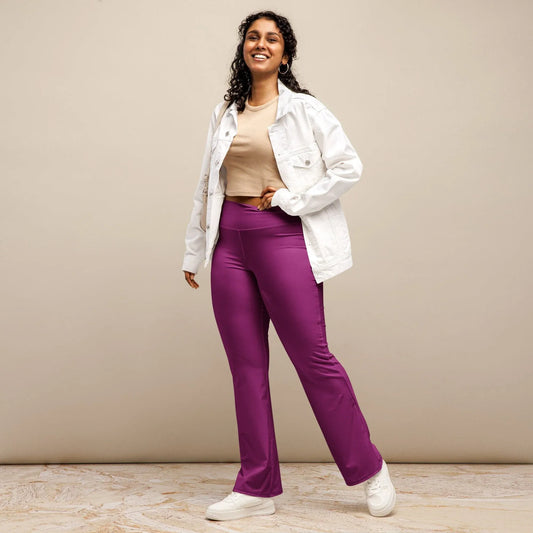 aubergine-high-waist-flare-leggings-flare-leggings-jlr-design-1 - JLR Design