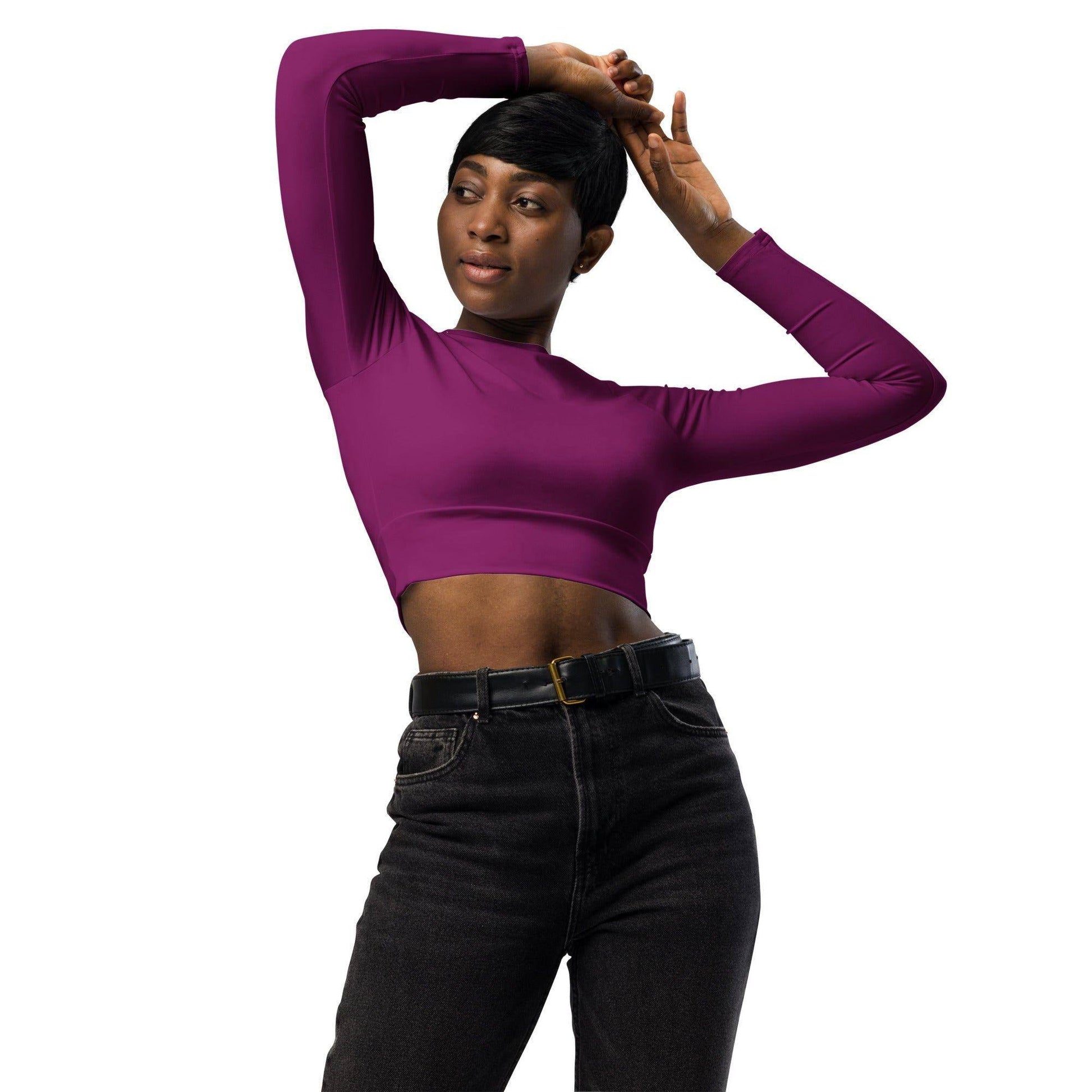 aubergine-long-sleeve-damen-crop-top-long-sleeve-crop-top-jlr-design-2 - JLR Design
