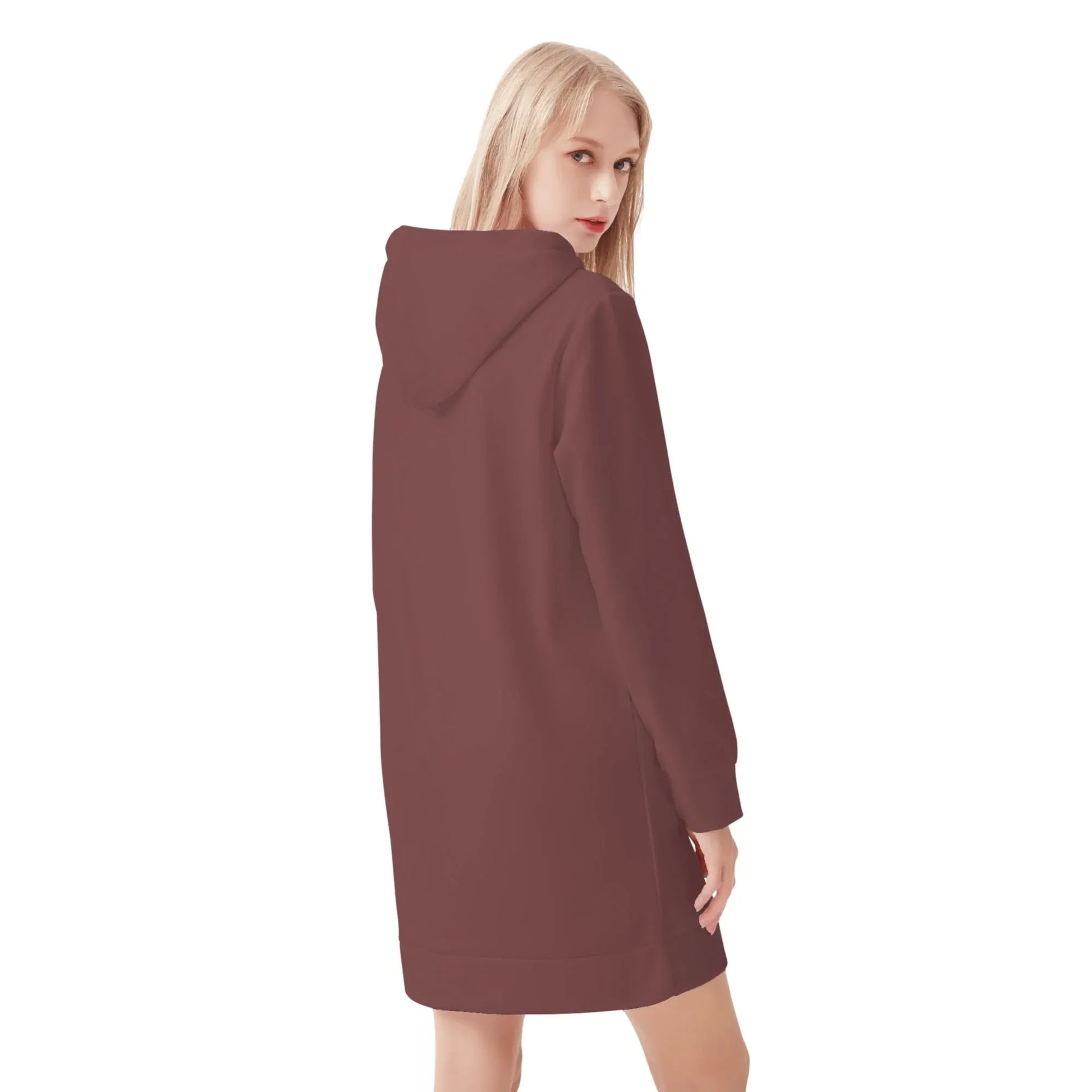 auburn-damen-hoodiekleid-warmes-velvet-kapuzenkleid-aus-weichem-samt-fleece-hoodiekleid-jlr-design-2 - JLR Design