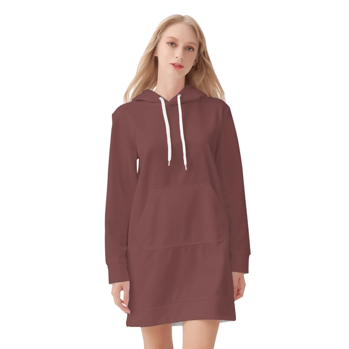 auburn-damen-hoodiekleid-warmes-velvet-kapuzenkleid-aus-weichem-samt-fleece-hoodiekleid-jlr-design-3 - JLR Design
