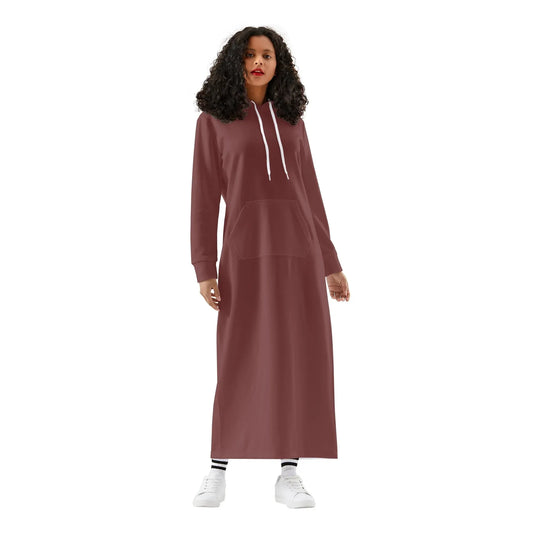 auburn-damen-maxi-hoodiekleid-knochellanges-kapuzenkleid-aus-weich-angerautem-fleece-hoodiekleid-jlr-design-1 - JLR Design