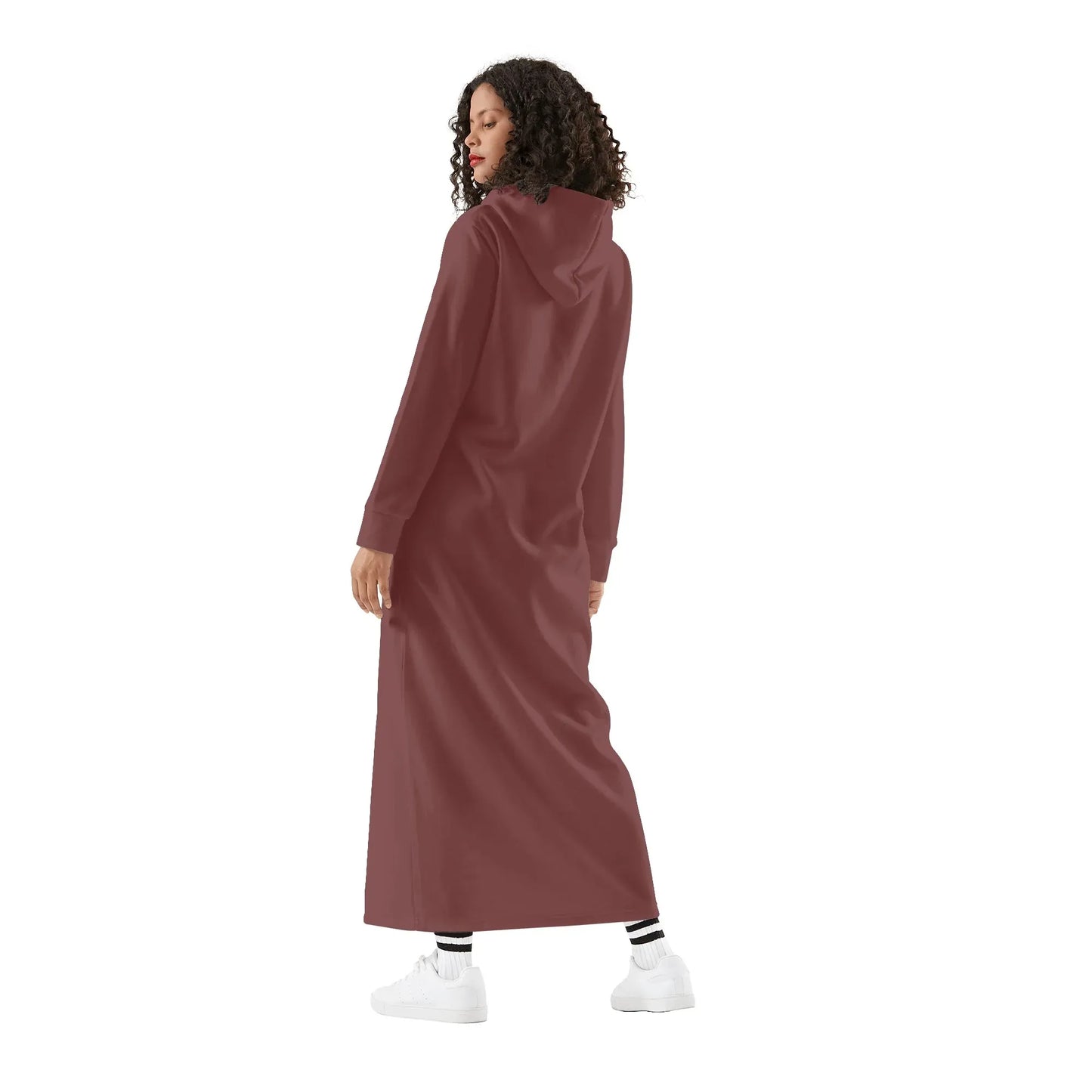 auburn-damen-maxi-hoodiekleid-knochellanges-kapuzenkleid-aus-weich-angerautem-fleece-hoodiekleid-jlr-design-2 - JLR Design