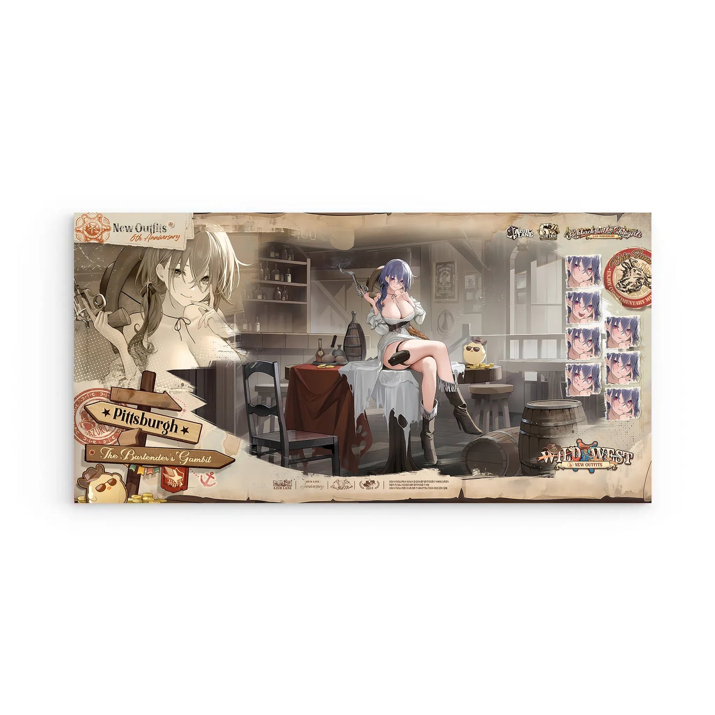 azur-lane-wanddekoration-6th-anniversary-wild-west-bartender-s-gambit-pittsburgh-poster-jlr-design-2 - JLR Design