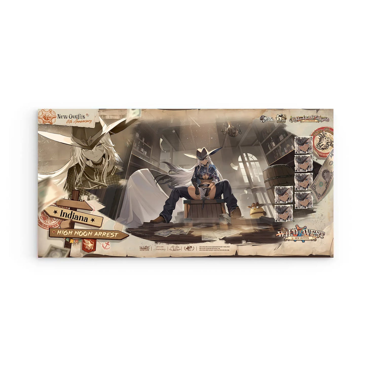 azur-lane-wanddekoration-6th-anniversary-wild-west-indiana-high-noon-arrest-poster-jlr-design-2 - JLR Design
