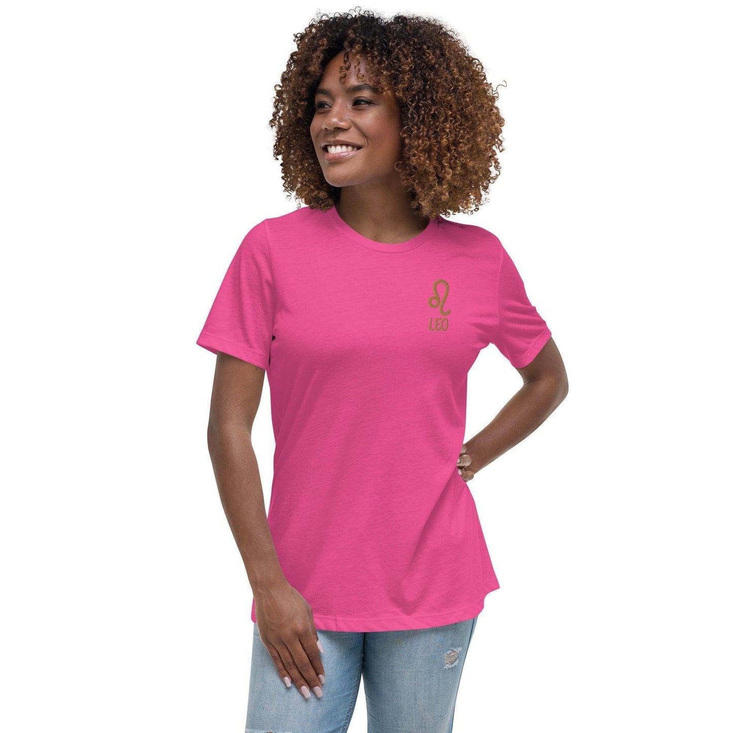 besticktes-sternzeichen-lowe-damen-t-shirt-t-shirt-jlr-design-12 - JLR Design