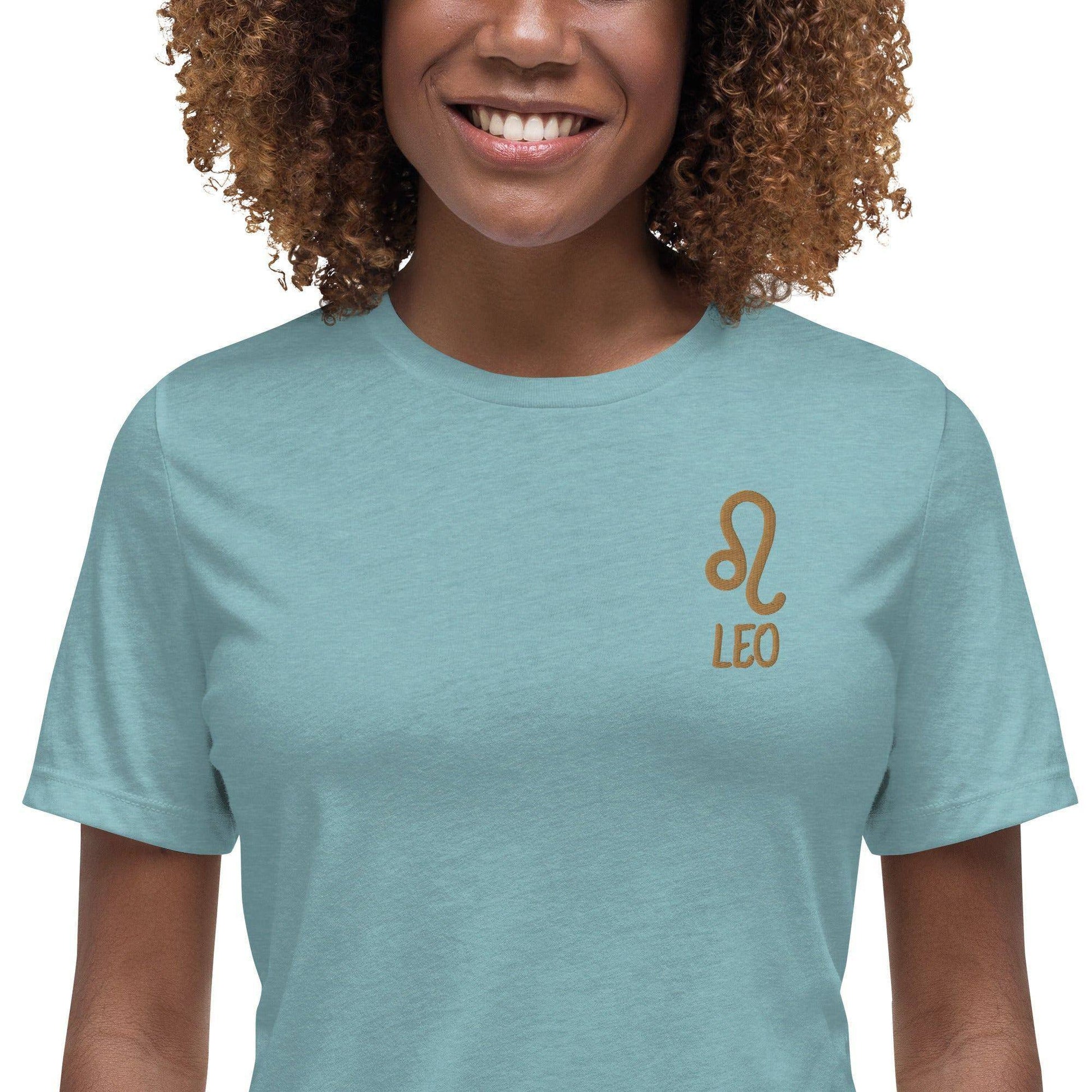 besticktes-sternzeichen-lowe-damen-t-shirt-t-shirt-jlr-design-15 - JLR Design