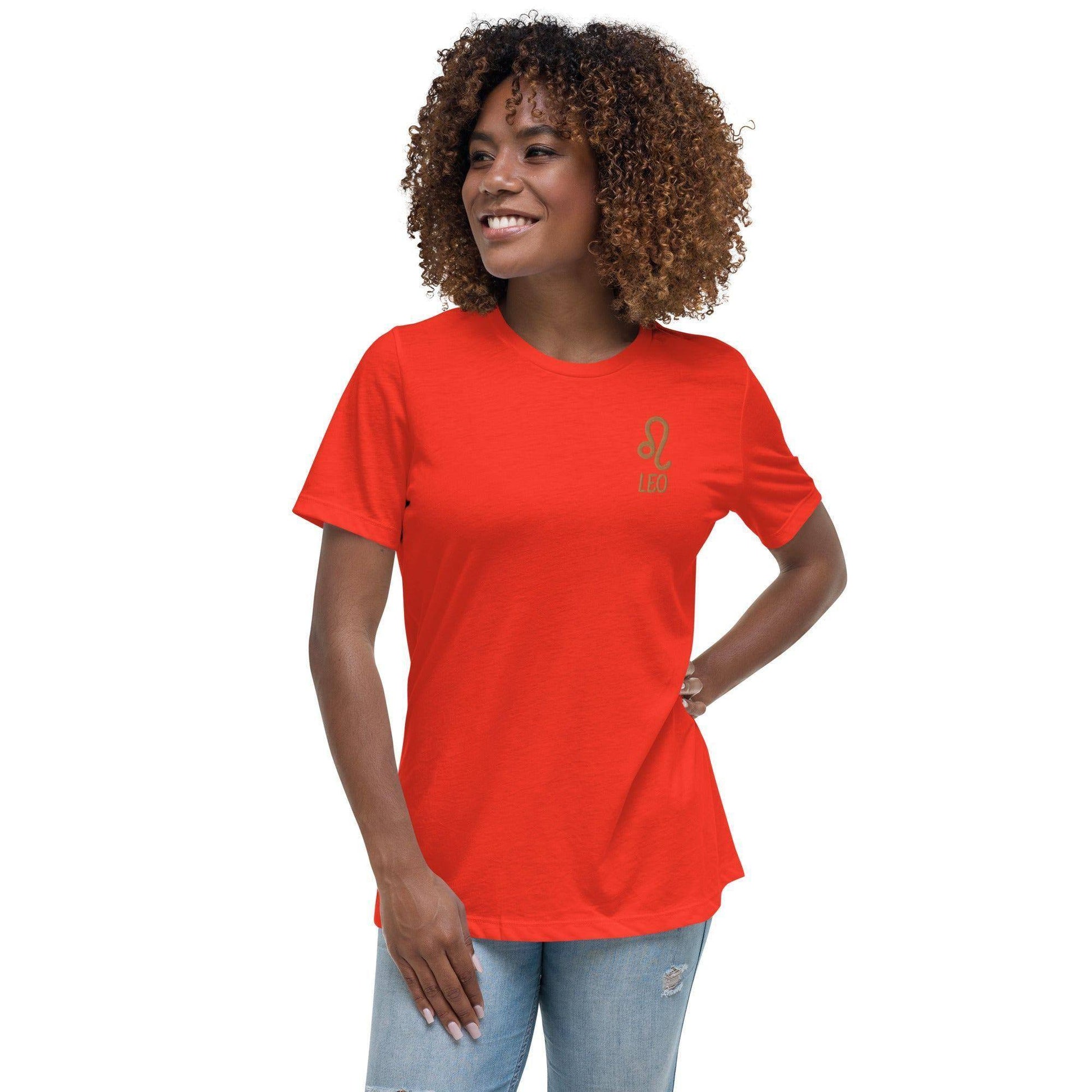 besticktes-sternzeichen-lowe-damen-t-shirt-t-shirt-jlr-design-8 - JLR Design