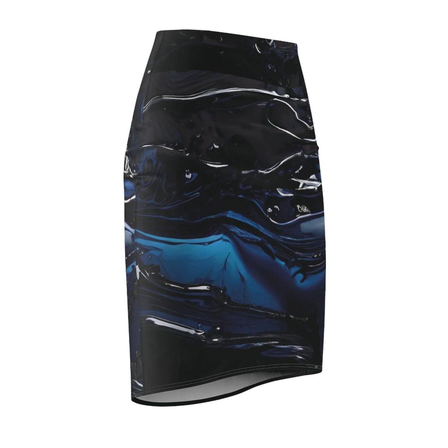 black-blue-liquid-bleistiftrock-fur-damen-eleganter-mid-waist-rock-mit-stretch-komfort-bleistiftrock-jlr-design-4 - JLR Design