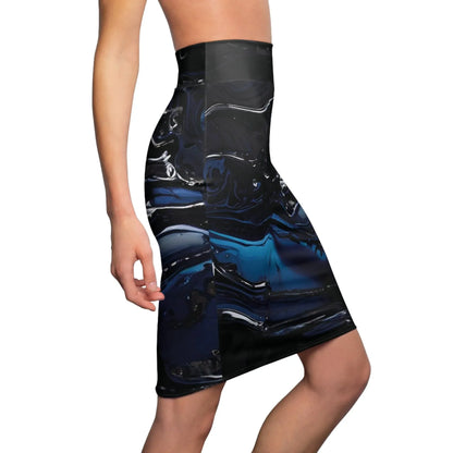 black-blue-liquid-bleistiftrock-fur-damen-eleganter-mid-waist-rock-mit-stretch-komfort-bleistiftrock-jlr-design-7 - JLR Design