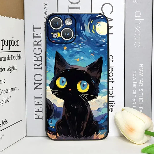 black-cat-under-the-moon-handyhulle-fur-iphone-7-8-11-12-13-14-15-16-minipluspropromax-handyhulle-jlr-design-1 - JLR Design