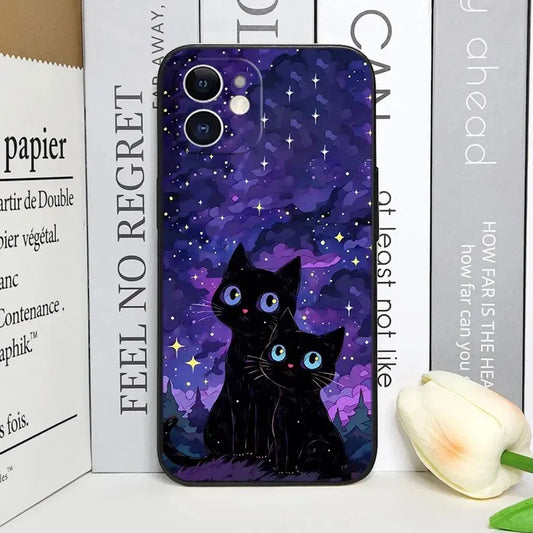 black-cats-starry-night-moon-handyhulle-fur-iphone-7-8-11-12-13-14-15-16-minipluspropromax-handyhulle-jlr-design-1 - JLR Design