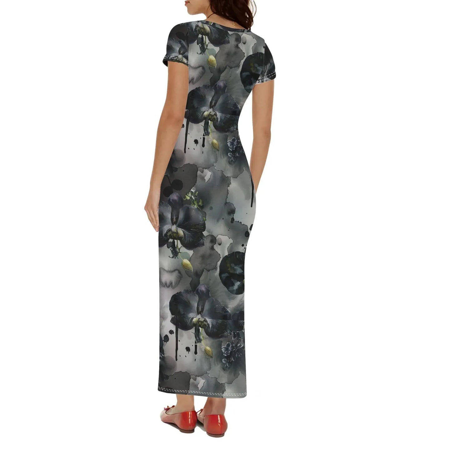 black-garden-short-sleeve-long-dress-long-dress-jlr-design-2 - JLR Design
