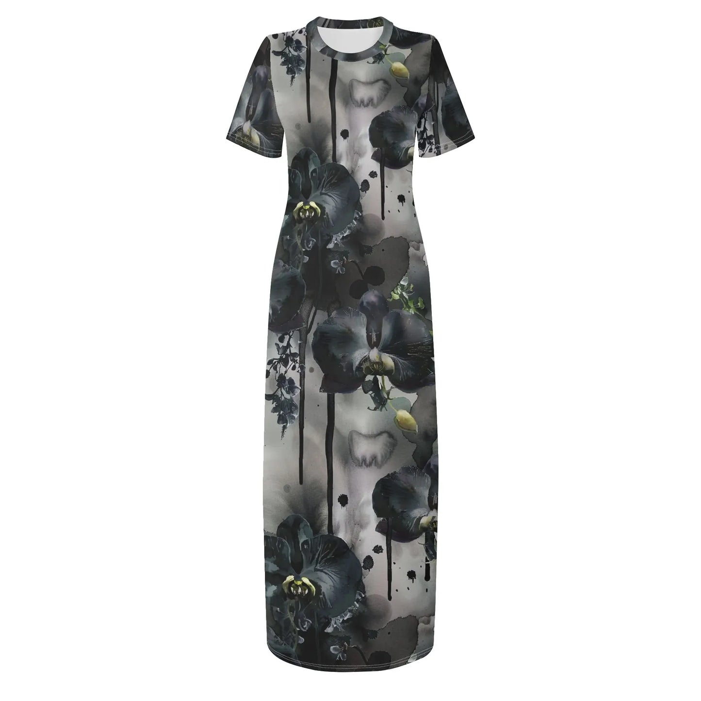 black-garden-short-sleeve-long-dress-long-dress-jlr-design-3 - JLR Design
