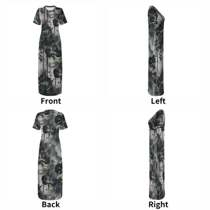 black-garden-short-sleeve-long-dress-long-dress-jlr-design-7 - JLR Design