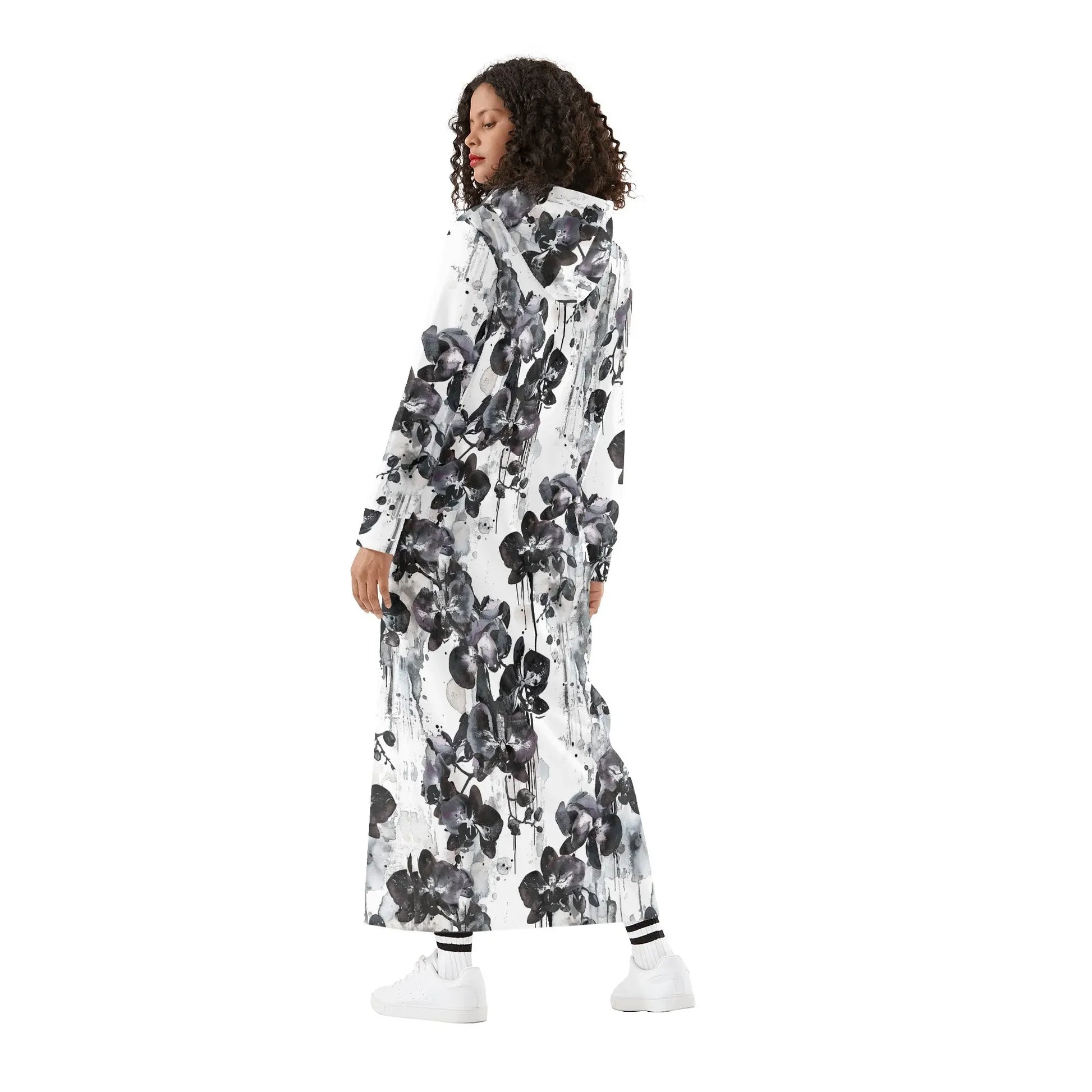 black-orchid-damen-maxi-hoodiekleid-knochellanges-kapuzenkleid-aus-weich-angerautem-fleece-hoodiekleid-jlr-design-2 - JLR Design