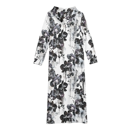 black-orchid-damen-maxi-hoodiekleid-knochellanges-kapuzenkleid-aus-weich-angerautem-fleece-hoodiekleid-jlr-design-5 - JLR Design