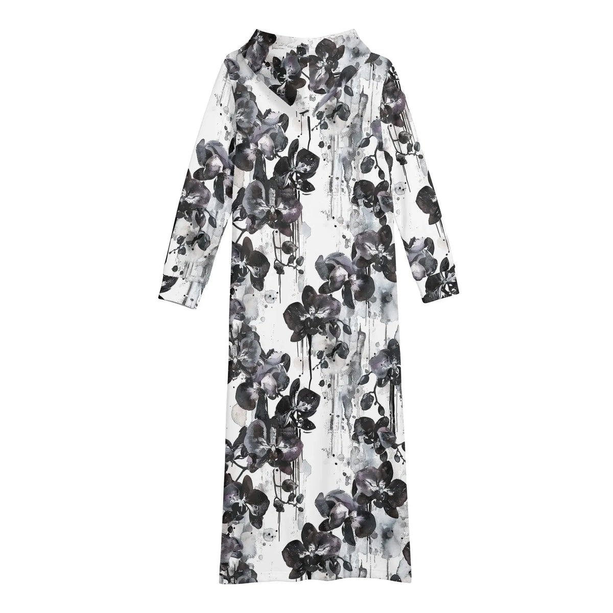 black-orchid-damen-maxi-hoodiekleid-knochellanges-kapuzenkleid-aus-weich-angerautem-fleece-hoodiekleid-jlr-design-jlr-design-de-5 - JLR Design