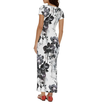 black-orchid-short-sleeve-long-dress-long-dress-jlr-design-2 - JLR Design