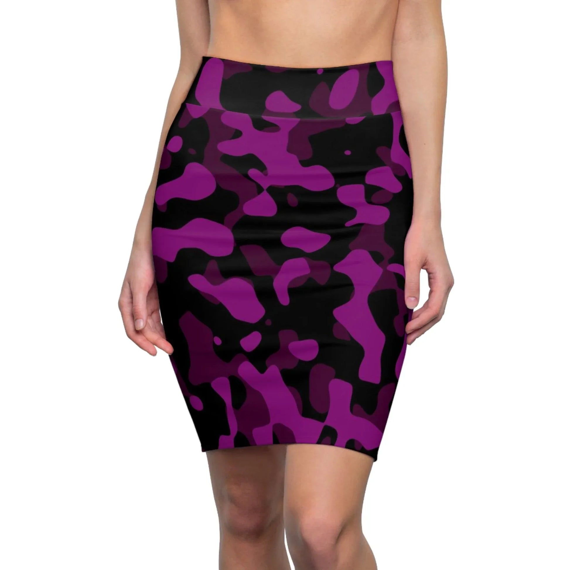 black-pink-camouflage-bleistiftrock-fur-damen-eleganter-mid-waist-rock-mit-stretch-komfort-bleistiftrock-jlr-design-1 - JLR Design
