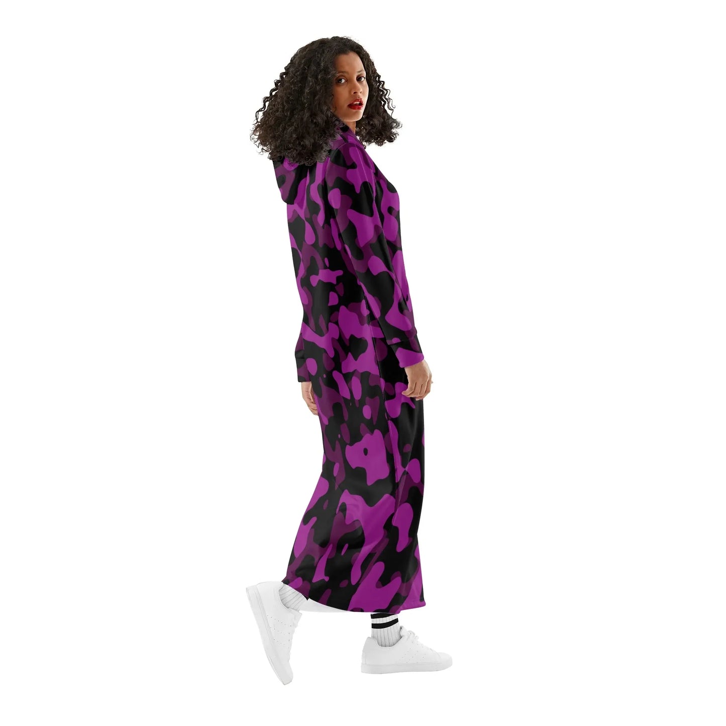 black-pink-camouflage-damen-maxi-hoodiekleid-knochellanges-kapuzenkleid-aus-weich-angerautem-fleece-hoodiekleid-jlr-design-3 - JLR Design