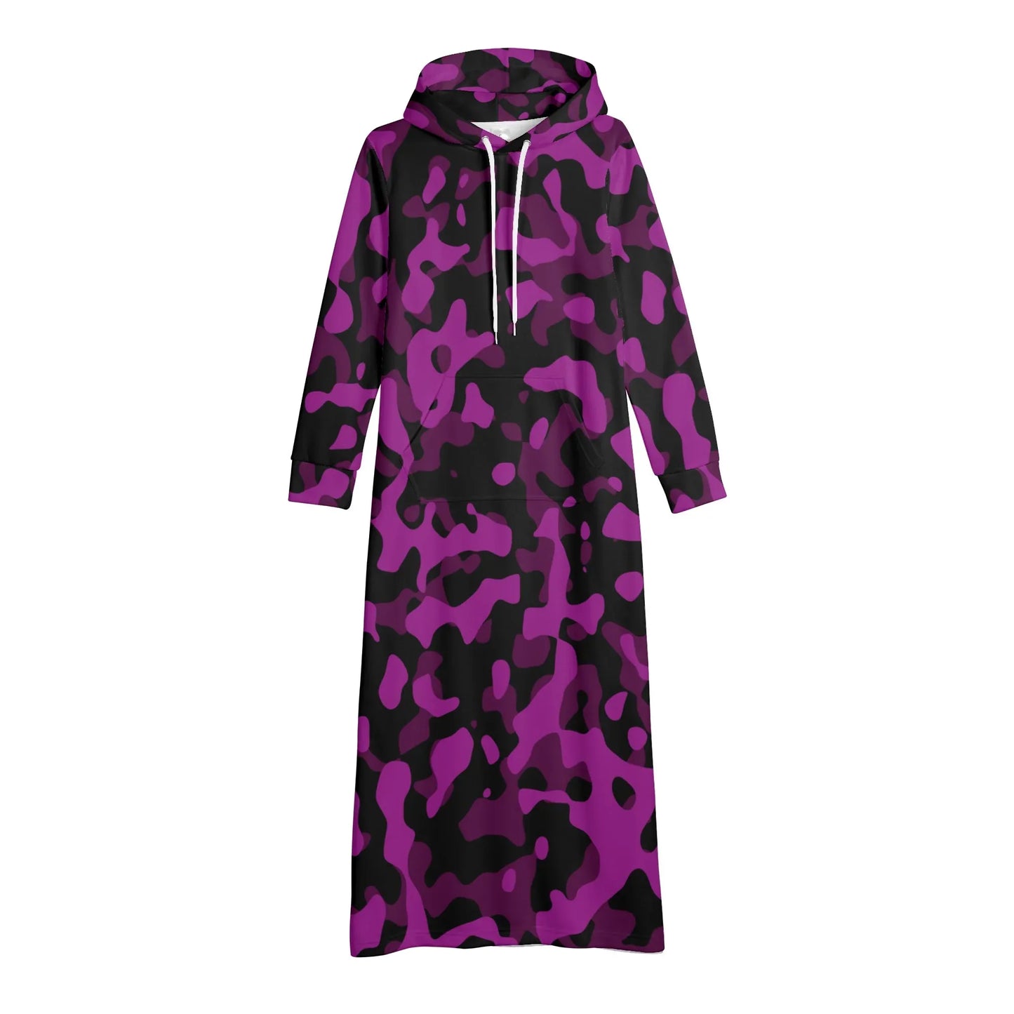black-pink-camouflage-damen-maxi-hoodiekleid-knochellanges-kapuzenkleid-aus-weich-angerautem-fleece-hoodiekleid-jlr-design-4 - JLR Design